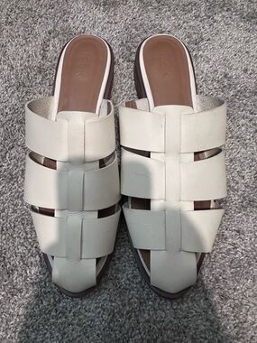 Nordstrom Rack Women's Cream Off White Woven Slide Mules